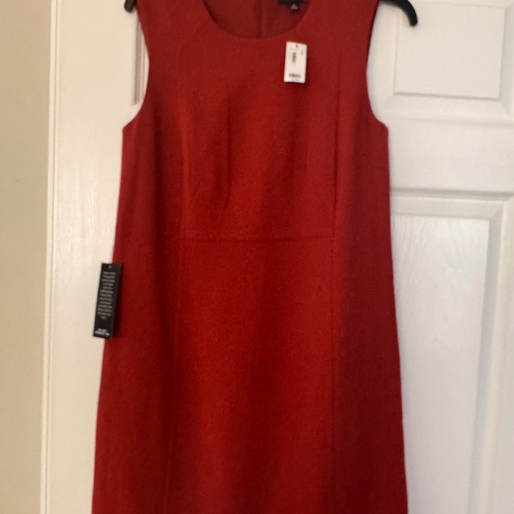 The Limited Red Sleeveless Midi Sheath Dress
